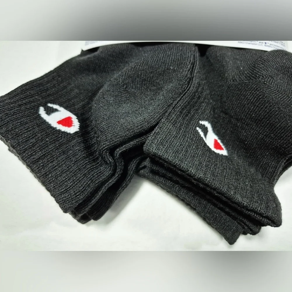 Champion Men’s Performance Cushion Quarter Ankle Socks 6 pairs black size 6-12